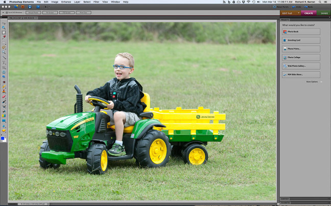 As you can see, the editing interface using Photoshop Elements is fairly comprehensive for day-to-day photography. This is version 10, but Elements is now for sale as version 14.