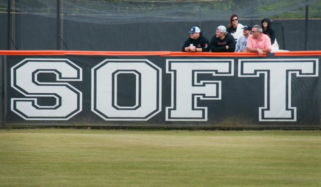As you can see, this is the real appearance of the word "softball" at the college field; when it's out of focus, it is a bokeh nightmare.