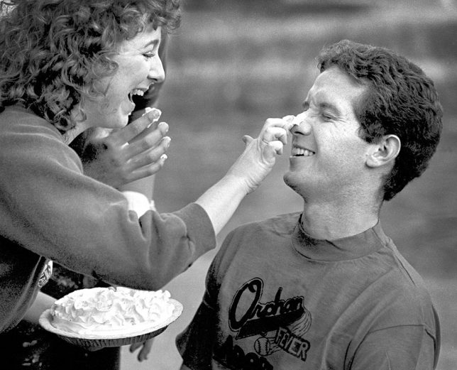 I made this image of a pie-in-the-face event for the Sooner Yearbook in 1984. This was the day I met Scott Andersen, who was shooting it for the Oklahoma Daily student newspaper. It was shot on Kodak Plus-X Film with my 105mm f/2.5 Nikkor.