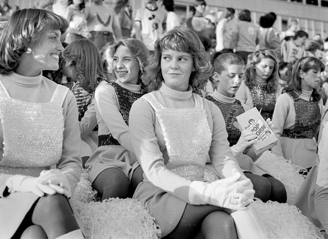 I used the Fujica ST605N for yearbook in 11th and 12th grade. Pictured at a football game in 1980 are, among others, are Jennifer Martin, Tracy Jackson, Mary Shanks, and Rhonda White. They are members of the pom squad.