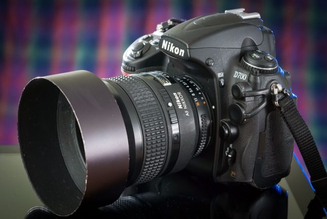 The AF-D Nikkor 85mm f/1.4 is shown on my high-mileage Nikon D700. This package is a low-light dream.