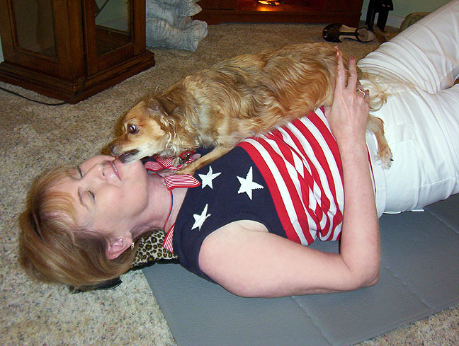 Regular exercise weights, as you might surmise, don't lick your face as much as live canines.