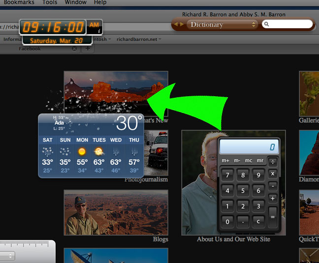 As you can see, the snow icon appears in front of and above the weather widget. I hope it doesn't get my web site wet.