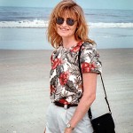Abby walks on Flagler Beach, Florida, summer 2003