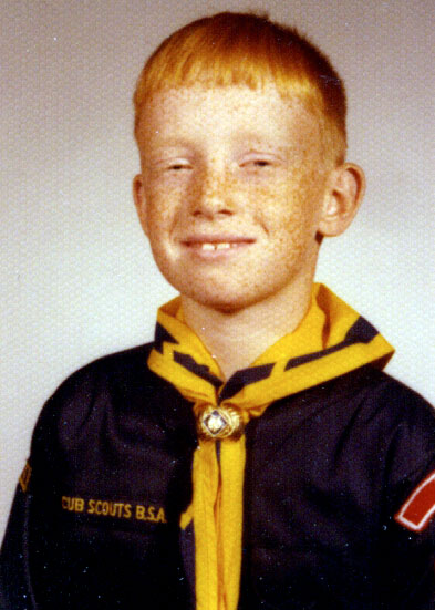 Your host wears his Cub Scout uniform.