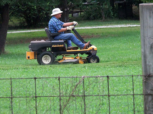 This is our neighbor Mike. He and his family live in the house that belonged to Dorothy and George (Abby's first in-laws) since 1954. Mike and I often pass each other on our mowers, sometimes just waving, other times stopping to talk for a few.