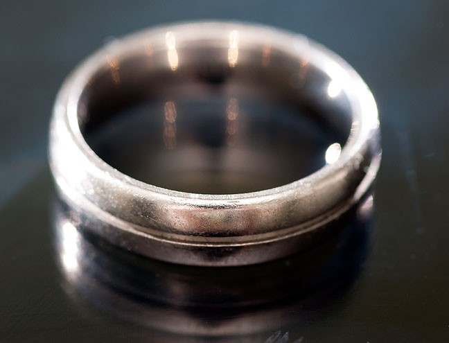 My titanium wedding ring; strong, lightweight, elegant. It is the most important thing I put on every day.