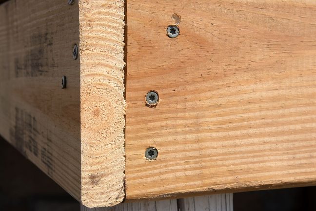 One thing I have learned in my budding young carpentership is that I love these outdoor screws with a T-20 star head. They are as much better than Phillips head than Phillips head is better than flat head.