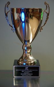 It is always a privilege to be honored for my work, like this AP/ONE sweepstakes trophy I received in June.