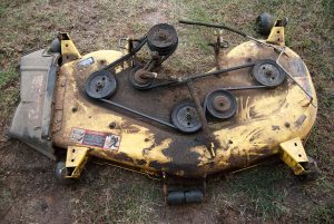 There are several items to repair on our riding mower's deck.