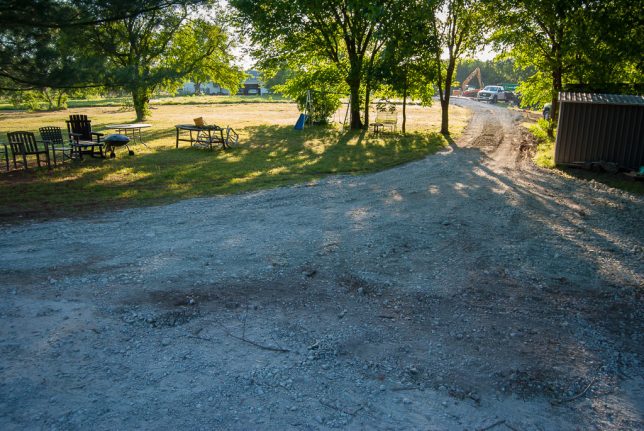 The tower installation crew built this short gravel road from the Nipps' driveway to the site.