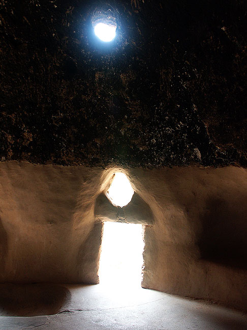 View inside restored cliff dwelling, Bandelier National Monument