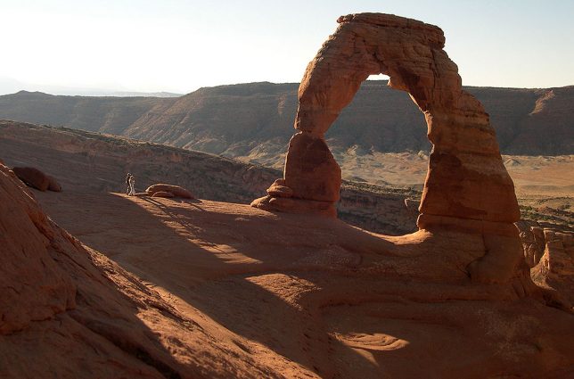 This view was made just moments before the wedding ceremony at Delicate Arch, showing Abby and me as tiny figures on that magnificent landscape.