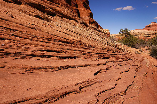 Layers of sandstone along the trail.