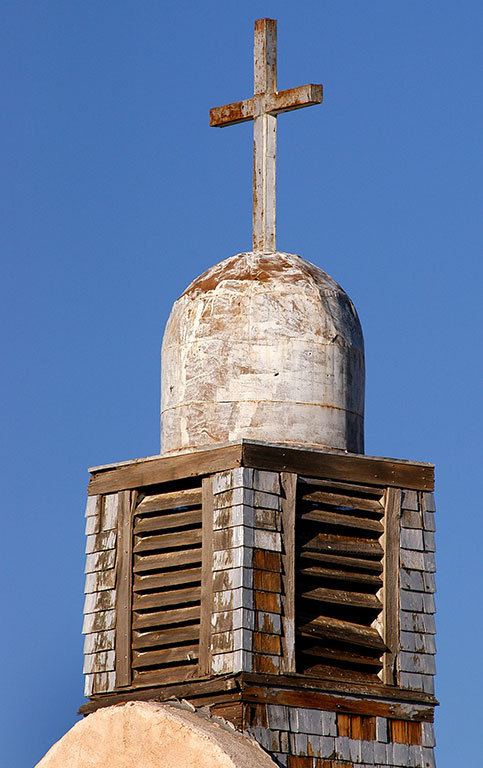 The weathered steeple at this church in San Ysidro, New Mexico is quite photogenic.