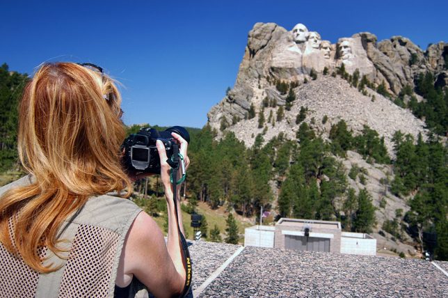 Abby photographs Mount Rushmore National Monument.