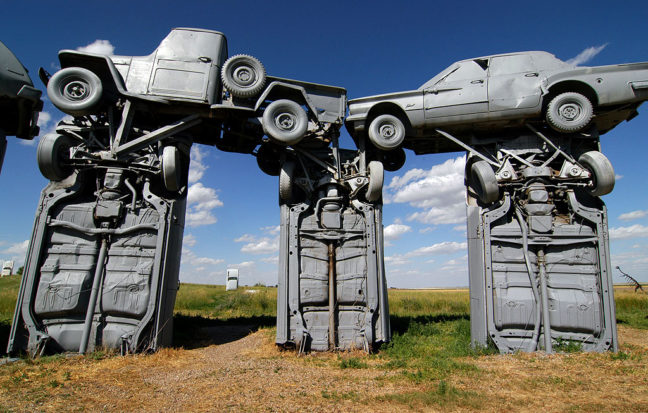 Our second day on the road included the elaborate and fascinating Carhenge near Alliance, Nebraska.