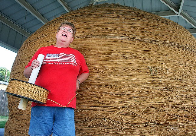 This nice lady in Cawker City, Kansas, told us all about the world's largest ball of sisal twine.
