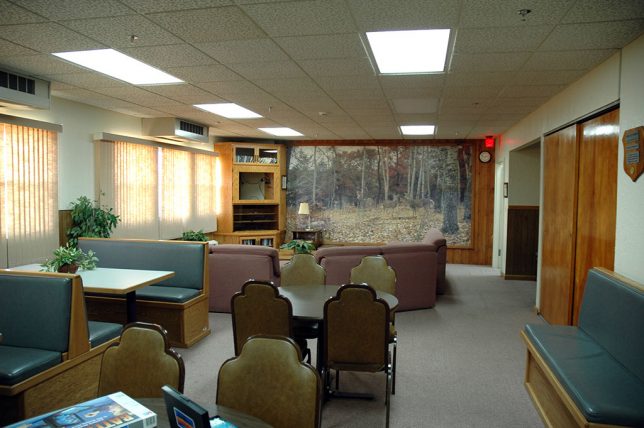 The above-ground residence area of the Minuteman Missile National Historic Site is a very straightforward office/living room.