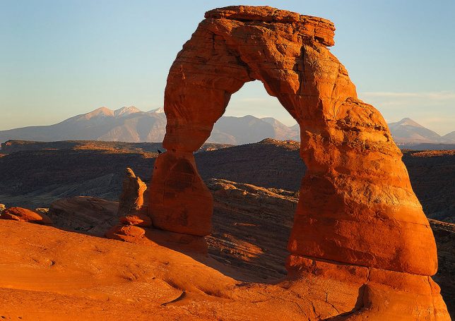 This iconic shot of Delicate Arch was made just a few moments before sunset.