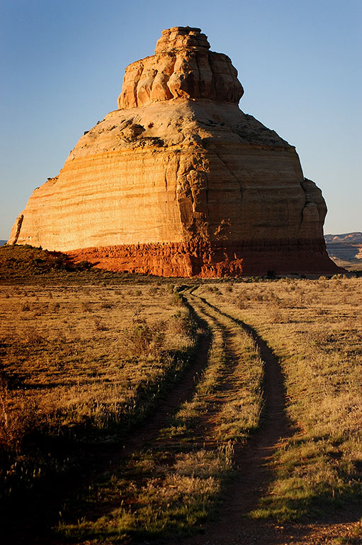 I stopped to photograph an old favorite, Church Rock, as sunset approached. This feature is close to the highway between Moab and Monticello.