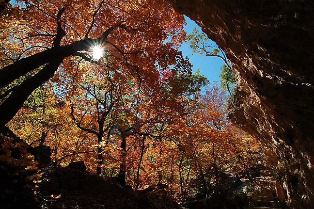 This is a fisheye view from The Grotto in McKittrick Canyon.