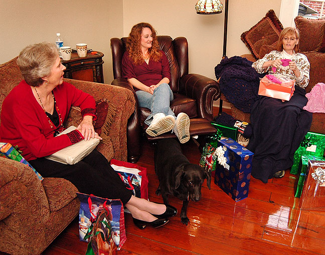 No stress or disaster or bad news could stop Christmas morning for Mom, Nicole, and Abby.