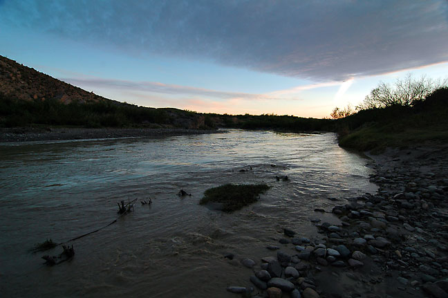 Rio Grande after sunset, Boquillas Canyon, Big Bend.