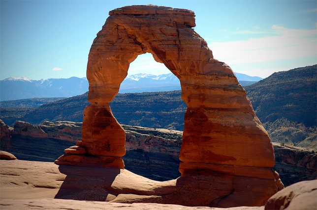 Abby shot this very nice portrait of Delicate Arch in nice midday sunshine.