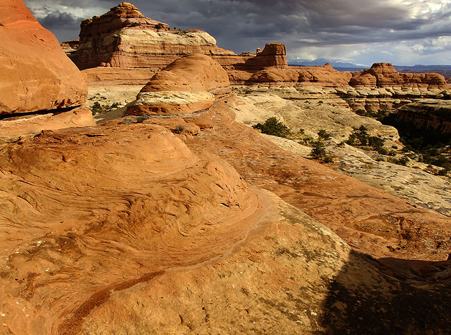 Benches and buttes typical of the landscape of The Needles District at Canyonlands