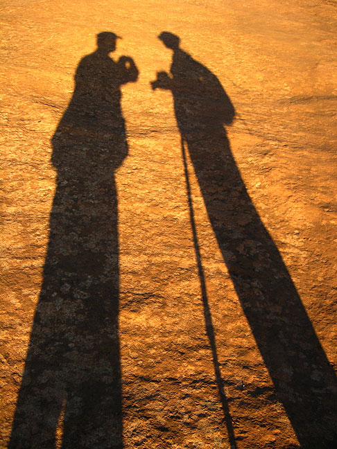 Abby and I cast shadows on "The Dome," summoning the Led Zeppelin lyric, "Our shadows taller than our soul."