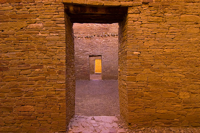 The aligned stone masonry doors at Pueblo Bonito are quite elegantly crafted.
