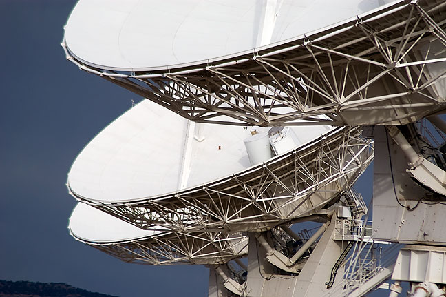 Tight shot showing some of the dishes of the VLA. It was very cold and very windy on this day.