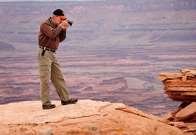 Making pictures on the White Rim Overlook trail.