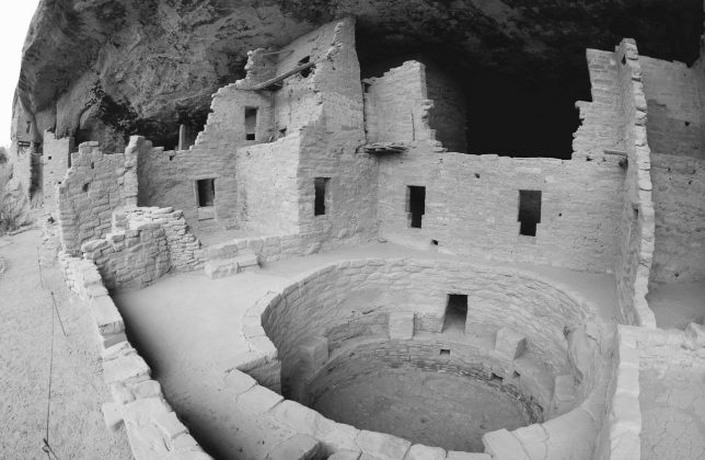 With subdued light, I found the cliff dwellings at Mesa Verde were rendered more compelling in black-and-white.