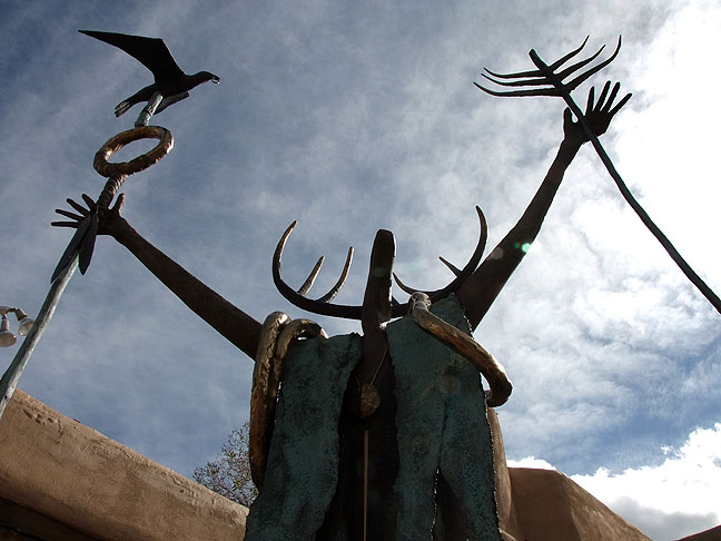This elegant statue raises its arms into the beautiful, high-country sky.
