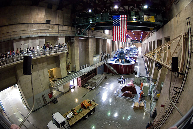 I don't want to bore anyone with requisite shots of the generator room at Hoover Dam, so I shot this one with my fisheye lens.