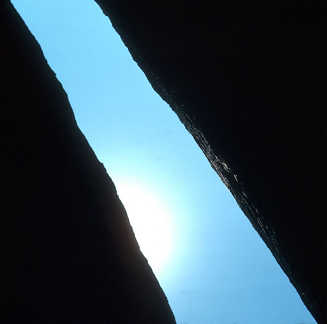 "The Crack", a formation in the Glacier Rocks, in 1978.