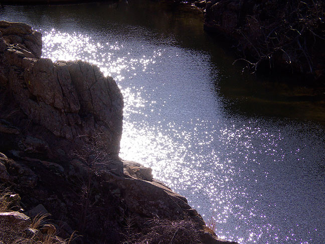Quanah Parker Creek picks up afternoon sunshine.