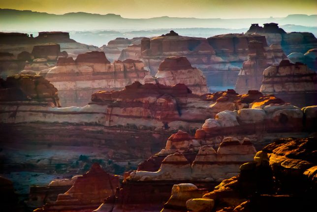 True to its name, The Maze District of Canyonlands is a complex labyrinth of canyons, benches, pinnacles, and peaks.