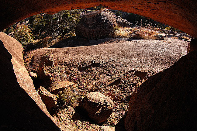 This is a fisheye view from under Shelf Rock.