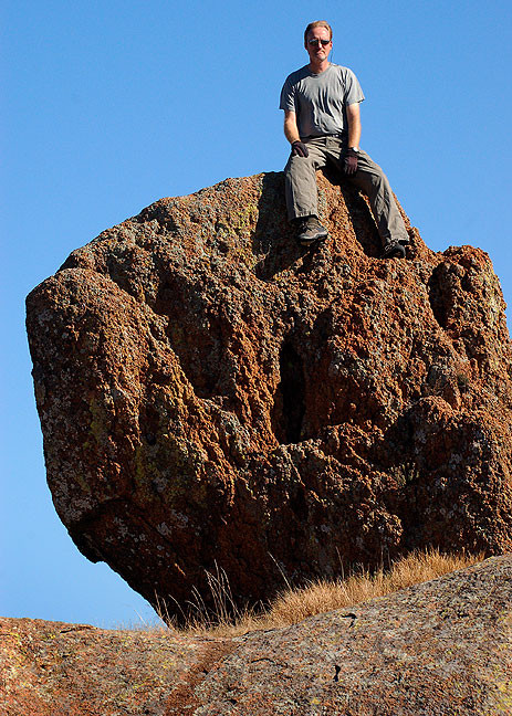 The author poses on Mitten Rock.