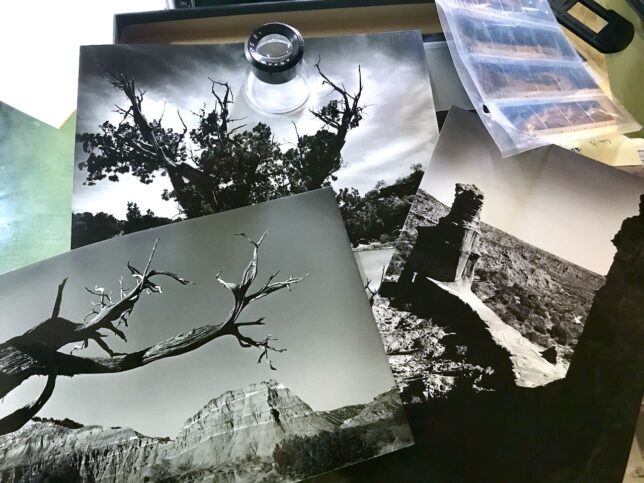 Here are a couple of black-and-white prints I made years ago at Palo Duro Canyon in the Texas panhandle. The process of shooting them on film, then printing them on light-sensitive paper, was a lot of fun.