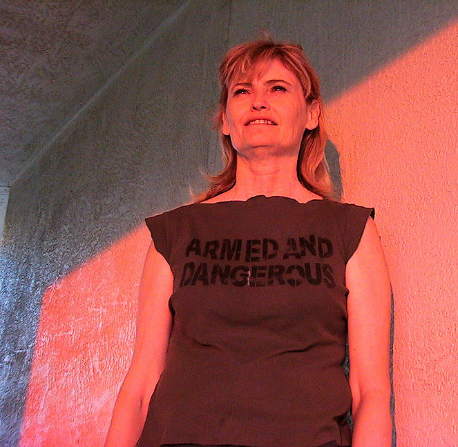 Abby in her "Armed and Dangerous" Shirt