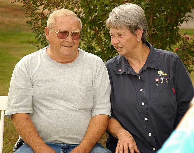 James and Jusy Taff share a candid moment at the 2008 Shoffner family reunion (Photo by Abby S. M. Barron)