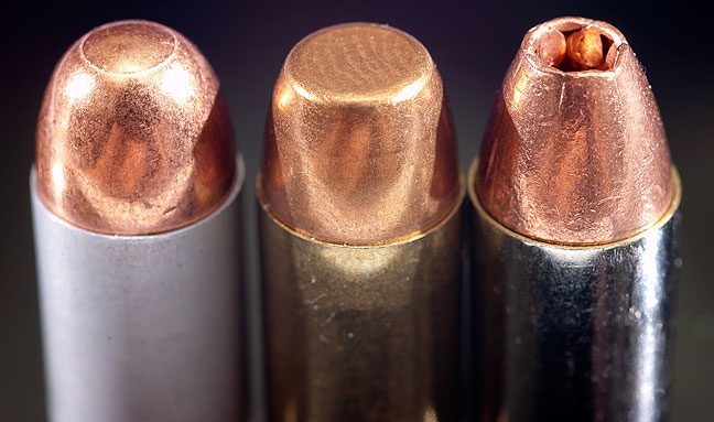 Three .380 ACP round in its most common configurations: ball, wad ...