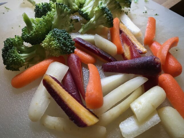 I did myself the favor of buying these organic rainbow baby carrots the other day.