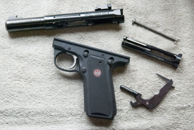 This is how the Ruger Mark III's look once you have them field stripped.