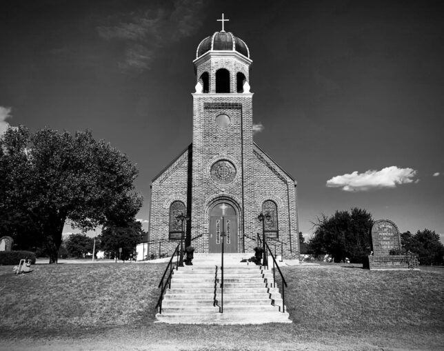 On the way home from the reunion Saturday, I stopped to photograph this gorgeous Catholic Church in Sterling, Oklahoma.