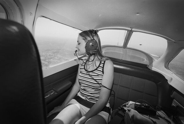 Two Ada High School students tagged along with me for a story on the Cougar News Network, including this young lady in the back seat. The aircraft, a Cessna 172, belonged to Gary Rhynes, who rented it to me very regularly. I still have the video they made that day.